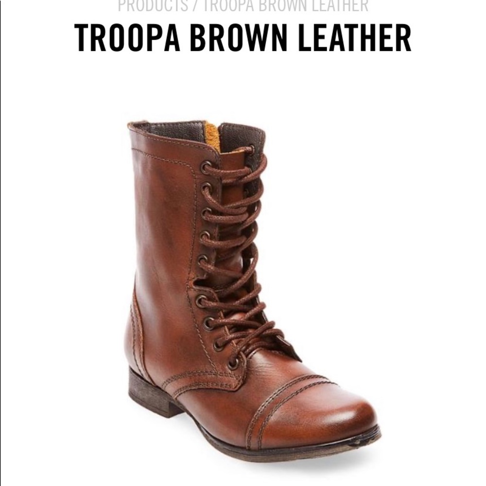 Steve Madden Troopa Brown Leather Boot